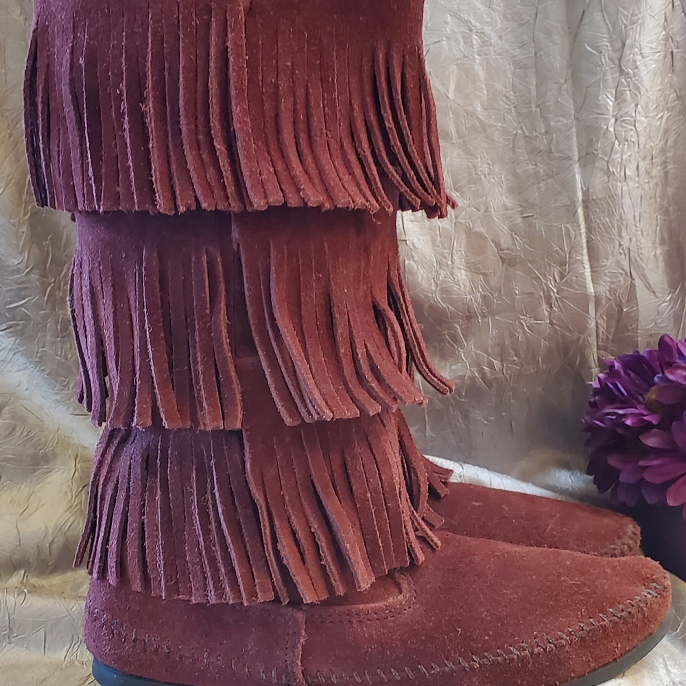 MINNETONKA SUEDE BOOTS SZ 9 - Picture 8 of 11